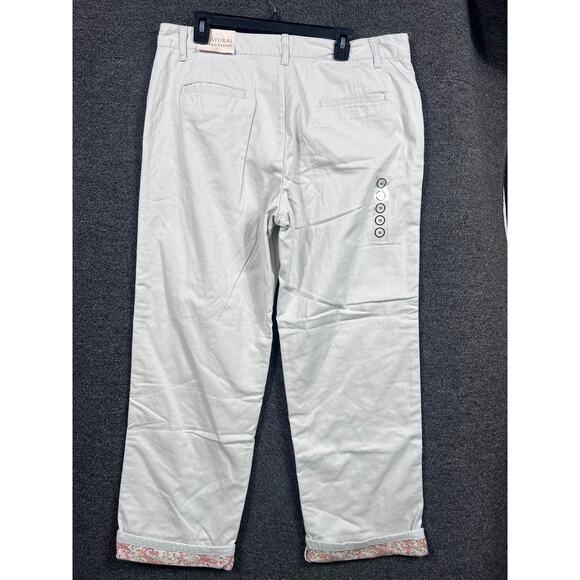 Natural Reflections Straight Casual Pants Womens Size 16 Stone Flat Front - Picture 2 of 9